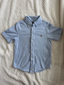 Polo Ralph Lauren Kids Boys Short Sleeve Button Down Shirt Size S/P 8 Blue - Picture 1 of 8