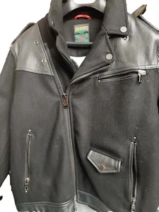 Schott Nyc NewWT Stunning - motto wool blend & leather  rare  Jacket Size Large  - Picture 1 of 17