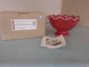 Longaberger Pottery 2006 Sweetheart Be My Valentine red Ruffled Bowl NEW in box - Imagen 1 de 5