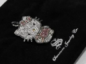 COLLAR COLGANTE KIMORA LEE SIMMONS HELLO KITTY ORO 18K DIAMANTE ZAFIRO ÓNIX - Imagen 1 de 10