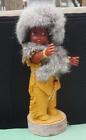 Rare Native American Doll Jointed Head Arms Felt Needlework Clothes Fur Hat