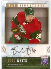TODD WHITE AUTOGRAPH 2006-07 BE A PLAYER BAP SIGNATURES TW MINNESOTA WILD AUTO