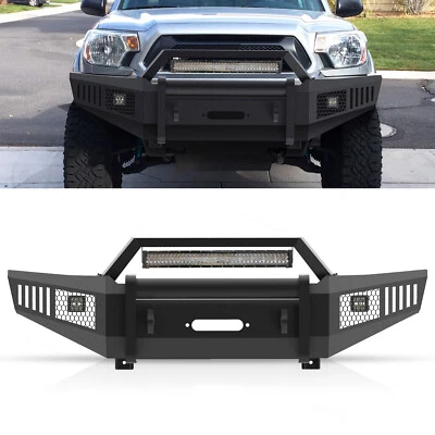 New Steel Front Winch Bumper w/ LED Lights Fit For Toyota Tacoma 2005- 2014 2015 Foto 1 de 4