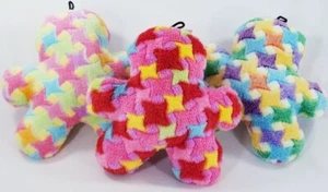 Bright Houndstooth Men Squeaker Soft Plush dog toys toy puppy Gift B58 - Picture 1 of 4