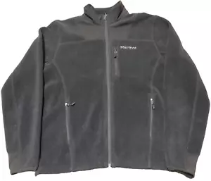 Marmot Polartec Fleece Jacket Men's Size Small Black Full Zip Winter Outdoor - Picture 1 of 23