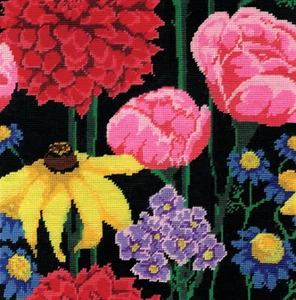 Needlepoint Kit ~ Design Works Midnight Floral Picture or Pillow #DW2615 - Picture 1 of 5