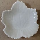Vintage Belleek Ireland Leaf Shaped Tea Bag Holder Tray Trinket Dish Ceramic 4.5