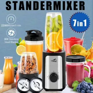 7 in 1 Standmixer Smoothie Maker Mixer Blender Kaffeemühle Milchshaker Edelstahl - Bild 1 von 12