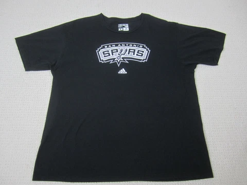 San Antonio Spurs Shirt Adult 2XL Black Adidas NBA Basketball Crew Neck Mens Cover