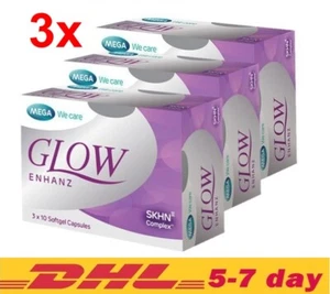 3x Mega We Care Glow Enhanz Suplemento para el cuidado de la piel Blanqueamiento y suavidad Reduce las arrugas - Imagen 1 de 6
