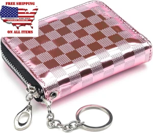 RFID Blocking Women Men Genuine Leather Wallet Credit Card Holder Zipper Pocket. - Picture 1 of 12