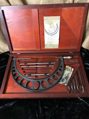 Antique Brown & Sharpe 14 Piece Micrometer Caliper set in original wooden case - Image 1 of 4