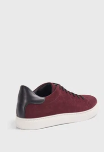 Paul Stuart Men’s Pascal Suede Sneakers Burgundy 9 New - Picture 1 of 9