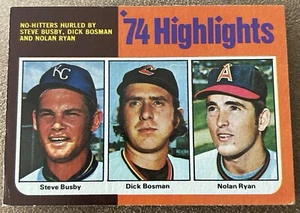 1975 Topps Set-Break # 7 Nolan Ryan Steve Busby VG-VGEX (Knick siehe Bilder) - Bild 1 von 3