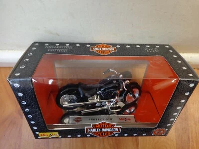 1/18 Maisto Classico Strada Stalker Nero Harley Davidson Moto - Immagine 1 di 2
