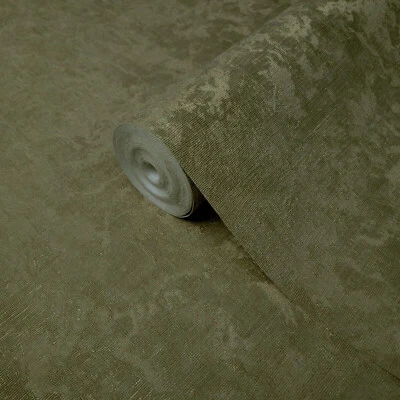 Textured plain Brown Bronze gold metallic Wallpaper faux fabric worn textures 3D - Image 1 of 4