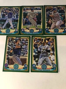 2019 Topps Gypsy Queen 5 card set GREEN Desmond Brantley Aguilar Bauers Goodrum - Picture 1 of 6