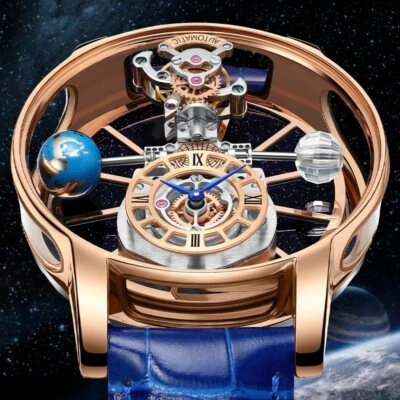 2023 PINDU Design Luxury Men's Quartz Watch Diamond Tourbillon 3Bar Astronomi - Image 1 of 4