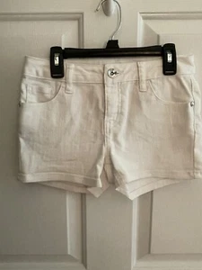 Justice White Denim Shorts, Girls Sz 12 Regular - Picture 1 of 6