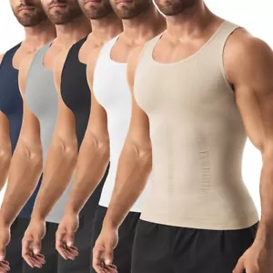 Men Body Slimming Belly Control Shaper Vest Waist Trainer Shapewear Underwear US - Picture 1 of 18