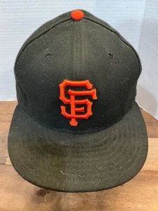New Era San Francisco Giants Fitted Hat 7 3/8 On Field Cap Black MLB 59Fifty - Bild 1 von 9