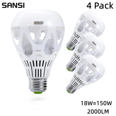 4 Pack 18W=250W LED Light Bulb Non-Dimmable Lamps 3000/5000K Energy Saving A21  - Image 1 of 4