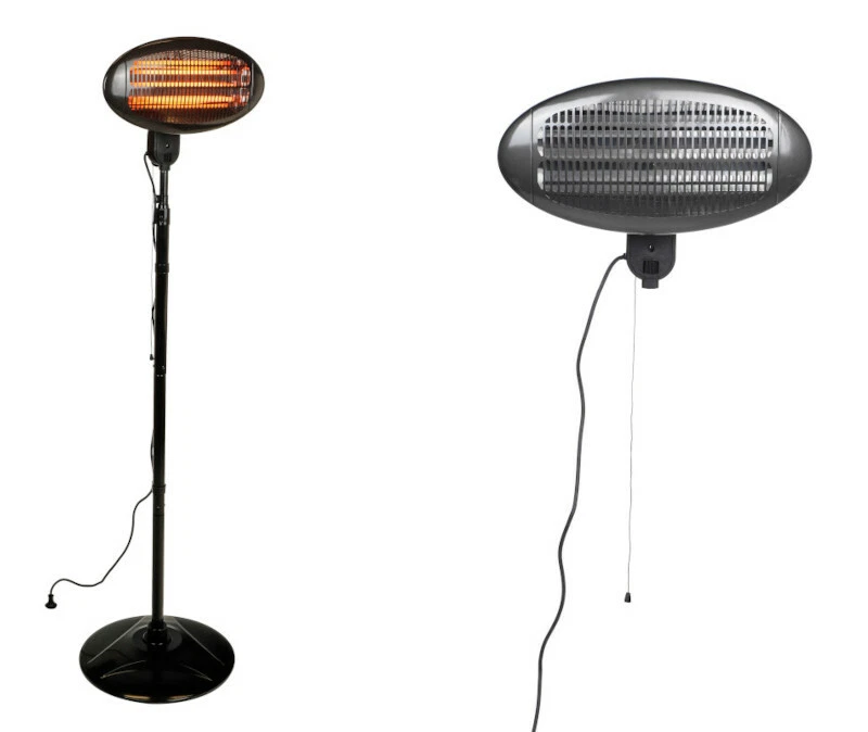 Elektrischer Stand / Wand Heizstrahler mit Thermostatsteuerung Terrasse Balkon - Bild 1 von 1