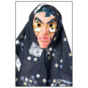 HEXE MASKE Halloween Karneval Grusel Horror Kostüm Party Halbmaske Kopftuch Nase - Bild 1 von 3