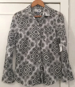 Ladies Old Navy (GAP family brand) Black & White Fine Cotton Shirt Small - BNWT - Picture 1 of 2