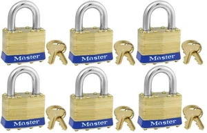 Master Lock Brass 4KA Keyed Alike 3476 Lot 6 LIQUIDATION CLOSEOUT ON SALE - Picture 1 of 3
