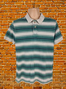 MEN FAT FACE SIZE MEDIUM M PINE GREEN STRIPE CASUAL POLO CLASSIC TOP T-SHIRT TEE - Picture 1 of 3