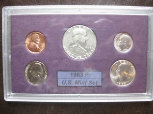 1963 P US Silver Mint Set Brilliant Uncirculated! - Picture 1 of 8