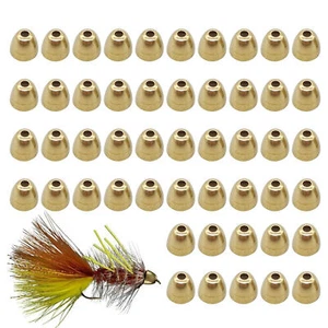50PCS Brass Tapered Cone Heads for Fly Tying Copper 3-6cm - Foto 1 di 14