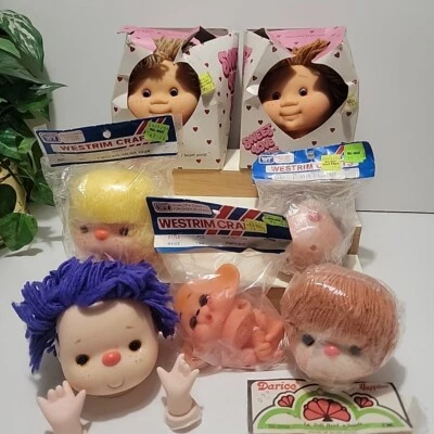 Lote De Colección De 8 Cabezas De Muñeca Con Pelo De Hilo, Algunas Manos - Darice, Westrim, Mono Foto 1 de 4