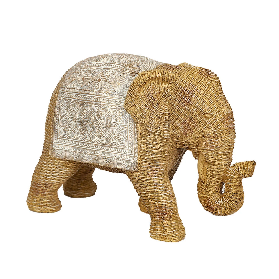 Figura Decorativa Romimex Beige Natural Elefante Ratán - Imagen 1 de 1