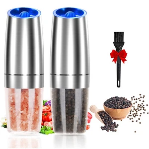 HBN 2 Pack Electric Salt and Pepper Grinder Set, Automatic Gravity Salt & Pepper - Picture 1 of 8