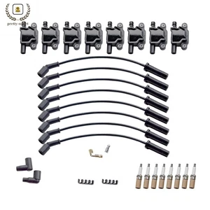 8PCS Square Ignition Coil & Spark Plug &Wires For Chevy Silverado 1500 Tahoe GMC - Picture 1 of 11