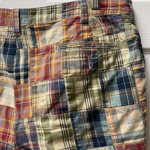 Jos A Bank Madras Patchwork Shorts Men's 40 Casual Golf Preppy Beach Nautical - Picture 1 of 11