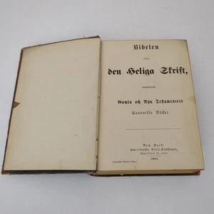 Antique 1881 Swedish New Testament Bible American Bible Society 6th Ed. Rare HC  - Imagen 1 de 17