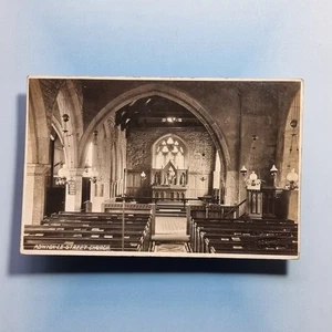 Adwick-Le-Street Postcard C1930 Real Photo St Laurence Church Interior Yorkshire - Picture 1 of 2