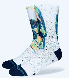 NWT Stance Mo Skull Colorful Crew Height Socks Unisex M Women 8-10.5 Men 6-8.5 - Picture 1 of 2
