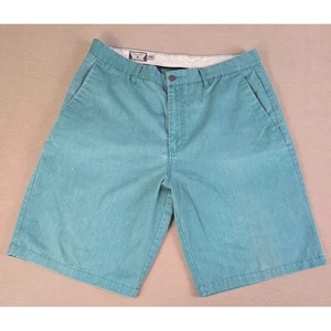 Volcom Teal Blue Freen Cotton Blend Chino Style Shorts Men Size 36 10"inseam - Picture 1 of 10