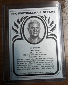 JOE STYDAHAR Metallic Pro Football Hall of Fame Serie 3 - Chicago Bears - Foto 1 di 2