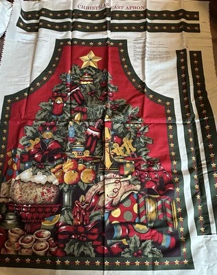 Cut N Sew Christmas Apron Christmas Feast By David Textiles English Collection  - Image 1 of 2