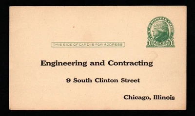 ENGINEERING AND CONTRACTING, 9 SOUTH CLINTON STREET, CHICAGO, ILLINOIS POSTCARD - Image 1 of 2