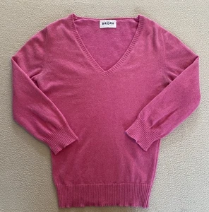 BRORA JUMPER SZ 8 WOMENS PINK 100% CASHMERE SCOTLAND SOFT MUST SEE DETAIL - Picture 1 of 13