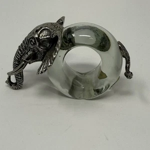 Makoulpa Pewter Ngwenya Glass Napkin Ring ELEPHANT South Africa - Picture 1 of 7