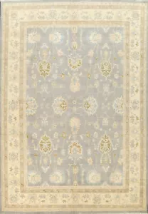 Gemüsefarbstoff gedämpft Blumenmuster Oushak-Chobi orientalischer Bereich Teppich Wolle handgeknüpft 9x12 - Bild 1 von 22