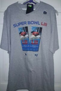 Super Bowl LIII Atlanta ~ New England Patriots LA Rams • football T-Shirt NFL XL