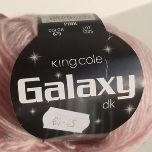 Yarn King Cole Galaxy dk Yarn Acrylic Wool Sequins PINK 50 oz YD - Picture 1 of 6